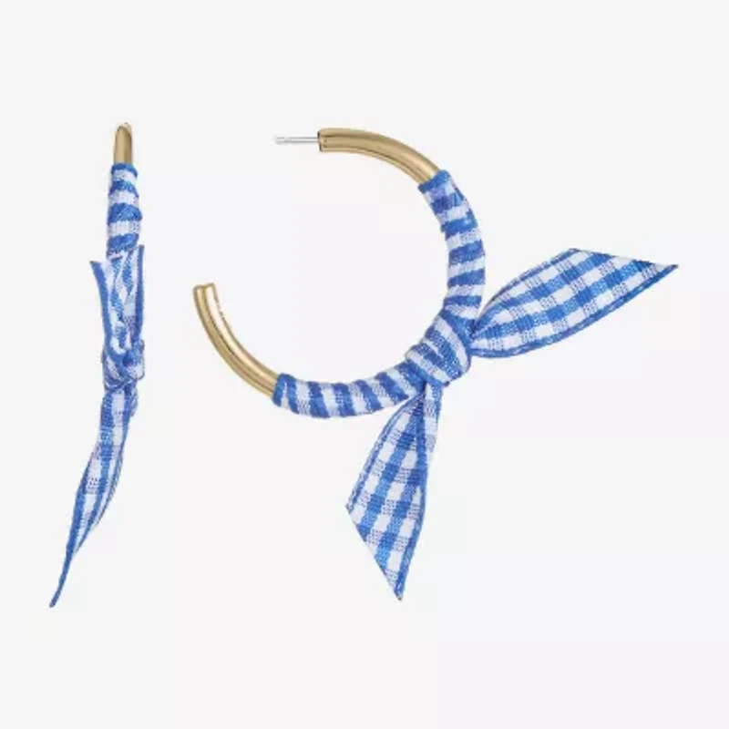 Liz Claiborne Womens 46mm Round Hypoallergenic Hoop Earrings