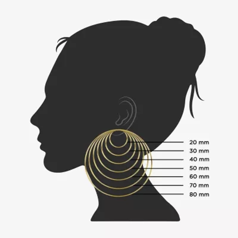 Liz Claiborne Womens 46mm Round Hypoallergenic Hoop Earrings