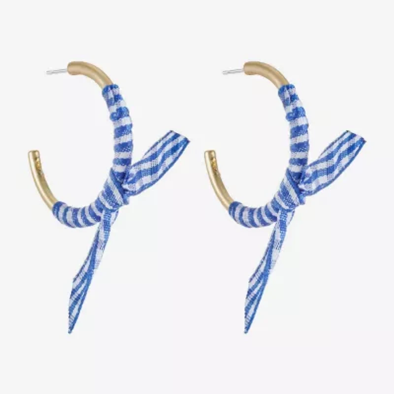 Liz Claiborne Womens 46mm Round Hypoallergenic Hoop Earrings