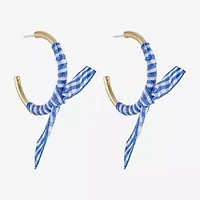 Liz Claiborne Womens 46mm Round Hypoallergenic Hoop Earrings