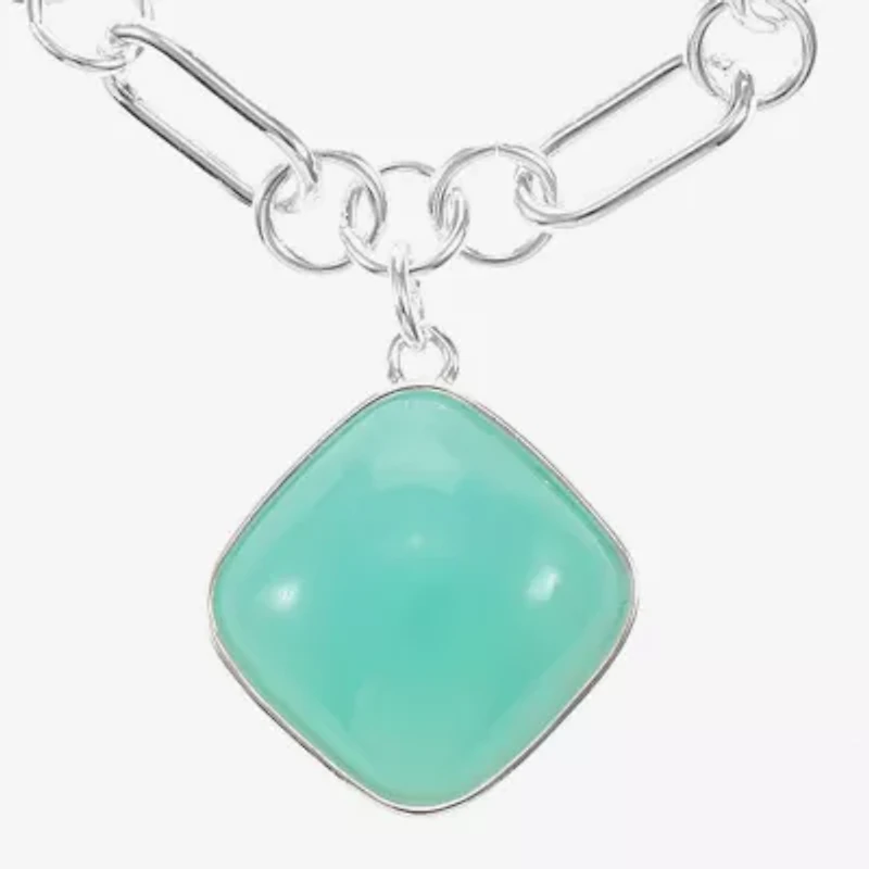 Liz Claiborne Womens Blue 17 Inch Pendant Necklace