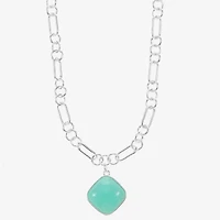 Liz Claiborne Womens Blue 17 Inch Pendant Necklace