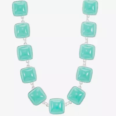 Liz Claiborne Womens Blue 17 Inch Collar Necklace