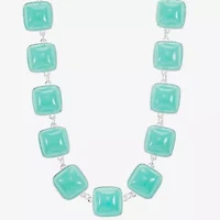 Liz Claiborne Womens Blue 17 Inch Collar Necklace