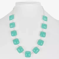 Liz Claiborne Womens Blue 17 Inch Collar Necklace
