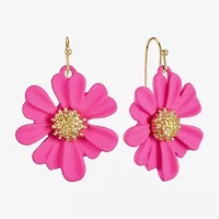 Liz Claiborne Womens Flower Drop Earrings