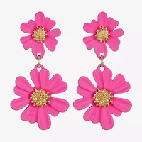 Liz Claiborne Womens Flower Hypoallergenic Drop Earrings