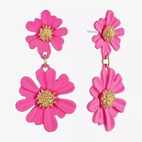 Liz Claiborne Womens Flower Hypoallergenic Drop Earrings