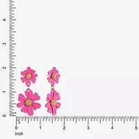 Liz Claiborne Womens Flower Hypoallergenic Drop Earrings
