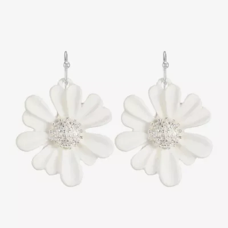 Liz Claiborne Womens Flower Drop Earrings