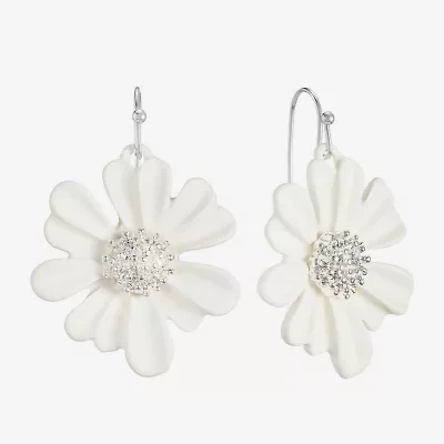 Liz Claiborne Womens Flower Drop Earrings
