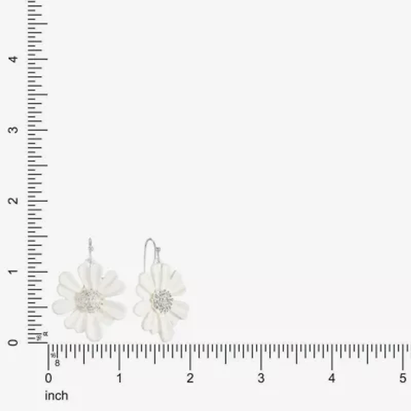 Liz Claiborne Womens Flower Drop Earrings