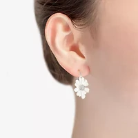 Liz Claiborne Womens Flower Drop Earrings