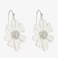Liz Claiborne Womens Flower Drop Earrings