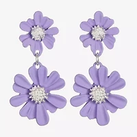 Liz Claiborne Womens Flower Hypoallergenic Drop Earrings