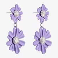 Liz Claiborne Womens Flower Hypoallergenic Drop Earrings