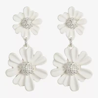 Liz Claiborne Womens Flower Hypoallergenic Drop Earrings
