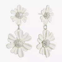 Liz Claiborne Womens Flower Hypoallergenic Drop Earrings