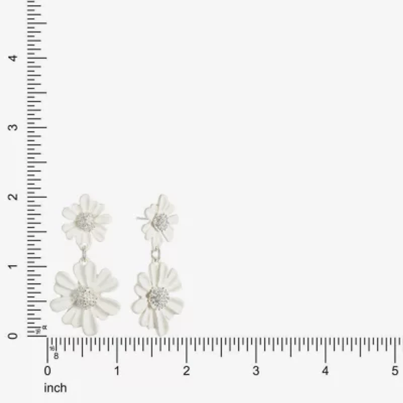 Liz Claiborne Womens Flower Hypoallergenic Drop Earrings
