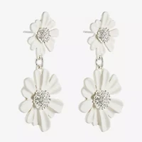 Liz Claiborne Womens Flower Hypoallergenic Drop Earrings