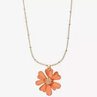 Liz Claiborne Womens Flower 17 Inch Pendant Necklace