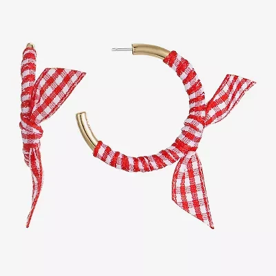 Liz Claiborne Womens 46mm Round Hypoallergenic Hoop Earrings