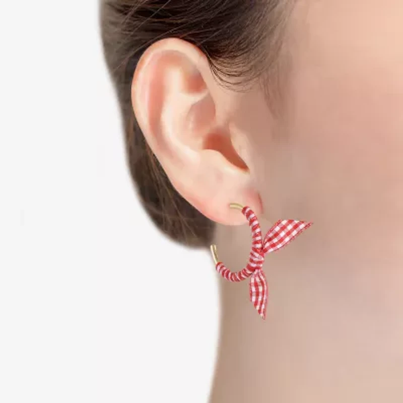 Liz Claiborne Womens 46mm Round Hypoallergenic Hoop Earrings