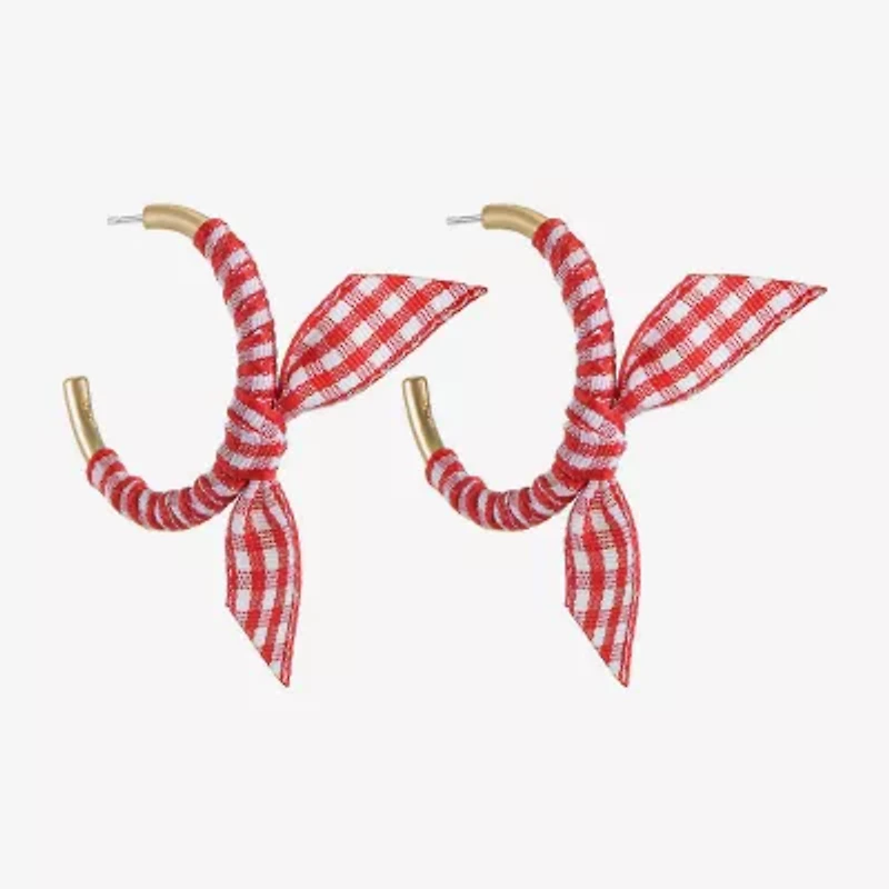 Liz Claiborne Womens 46mm Round Hypoallergenic Hoop Earrings