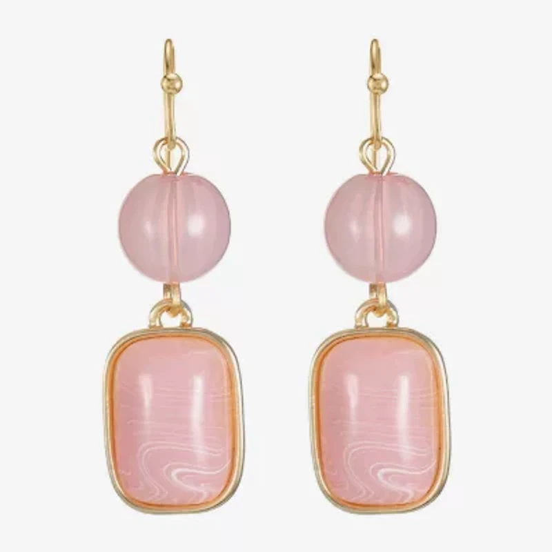Liz Claiborne Womens Pink Drop Earrings