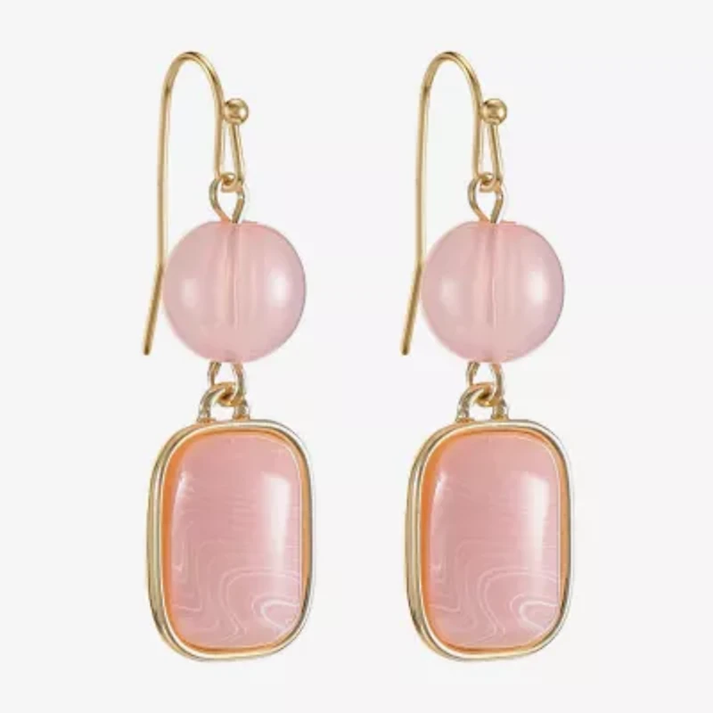 Liz Claiborne Womens Pink Drop Earrings