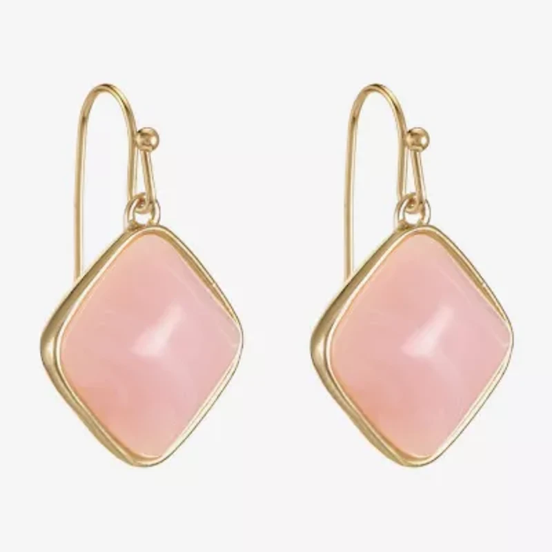 Liz Claiborne Womens Pink Drop Earrings