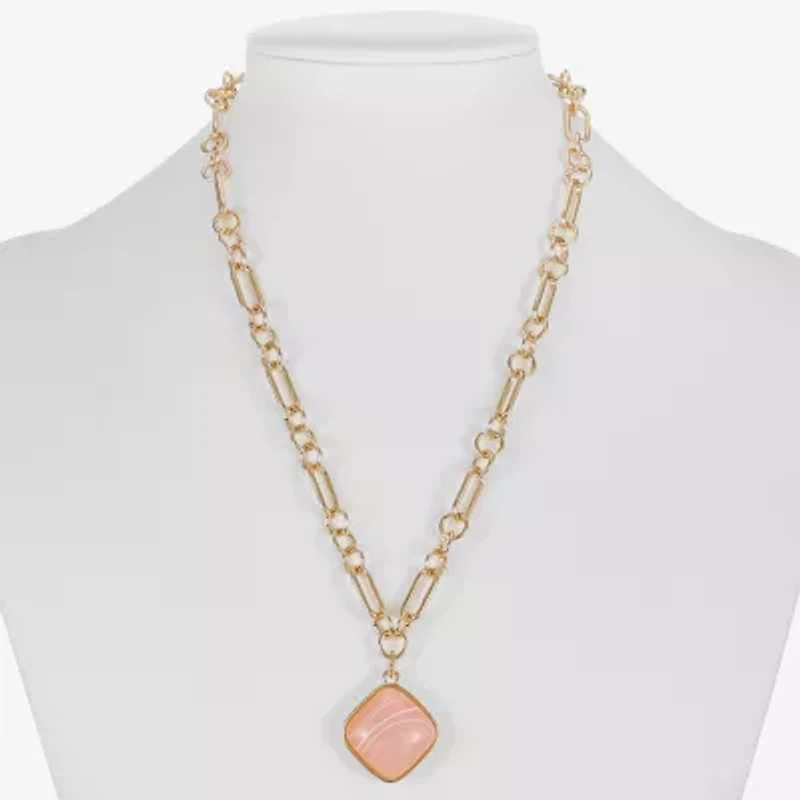 Liz Claiborne Womens Blue 17 Inch Pendant Necklace