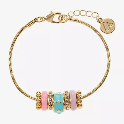 Liz Claiborne Womens Glass Charm Bracelet