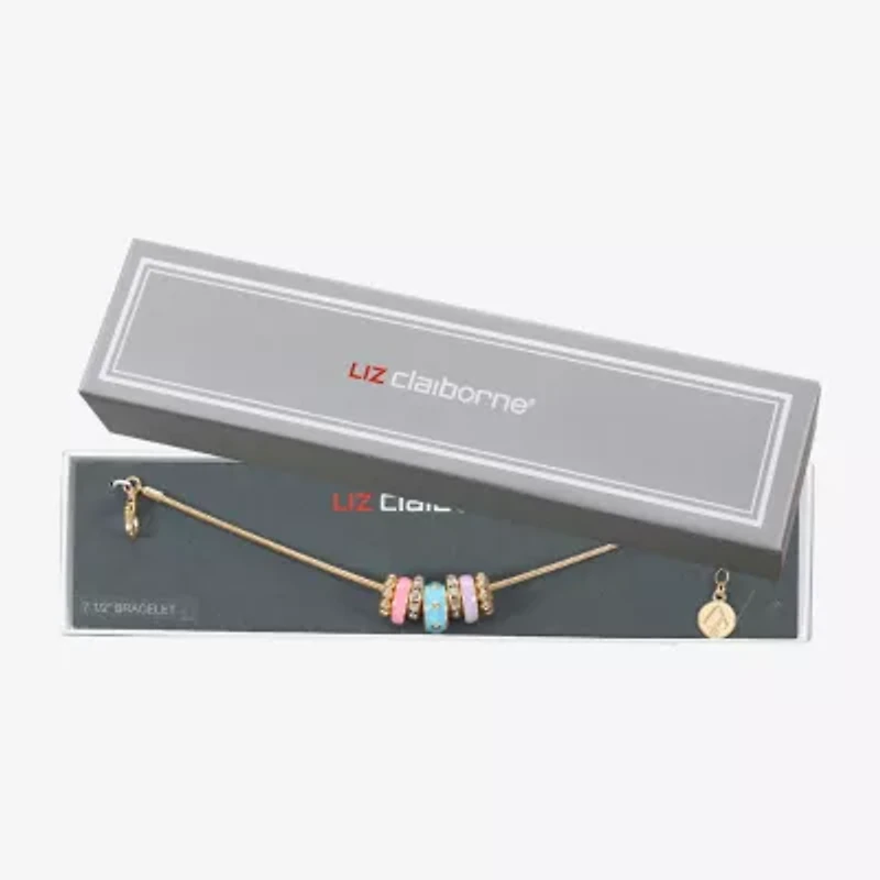 Liz Claiborne Womens Glass Charm Bracelet