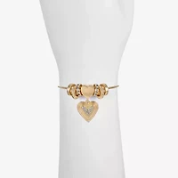 Liz Claiborne Womens Glass Heart Charm Bracelet