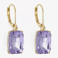 Monet Jewelry Womens Purple Glass Drop Earrings