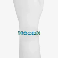 Monet Jewelry Womens Green Glass Cushion Stretch Bracelet