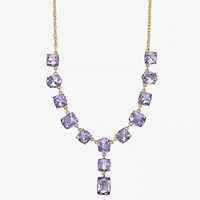 Monet Jewelry Womens Purple Glass 18 Inch Y Necklace