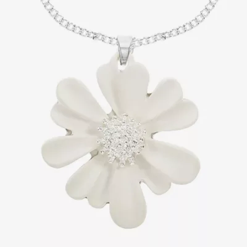 Liz Claiborne Womens Flower 17 Inch Pendant Necklace