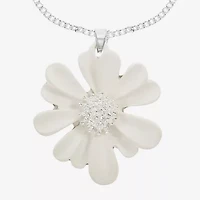 Liz Claiborne Womens Flower 17 Inch Pendant Necklace