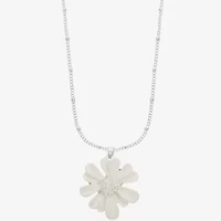 Liz Claiborne Womens Flower 17 Inch Pendant Necklace