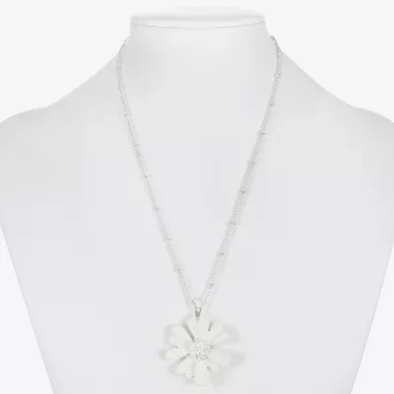 Liz Claiborne Womens Flower 17 Inch Pendant Necklace