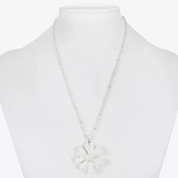 Liz Claiborne Womens Flower 17 Inch Pendant Necklace