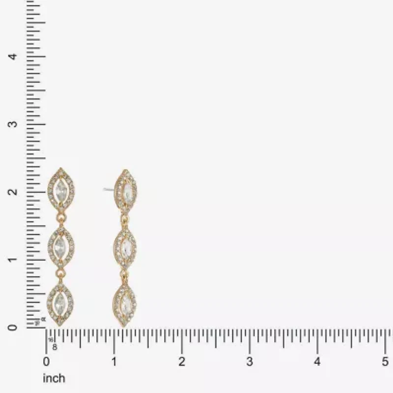 Monet Jewelry Womens Glass Marquise Hypoallergenic Drop Earrings