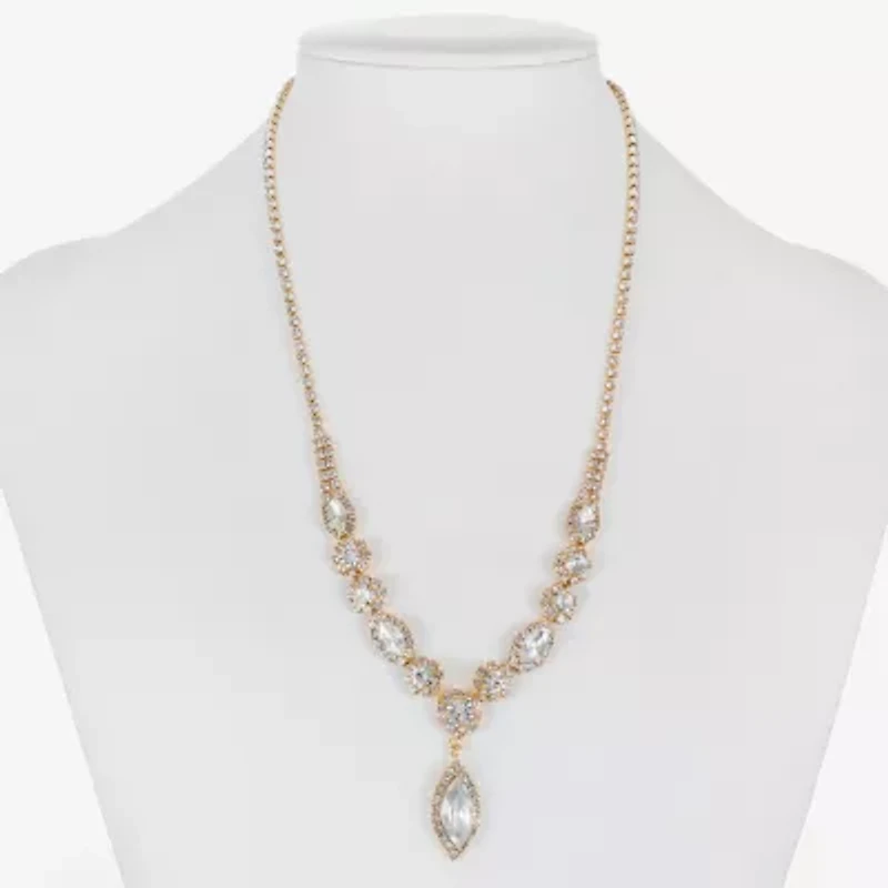 Monet Jewelry Womens Glass 17 Inch Y Necklace