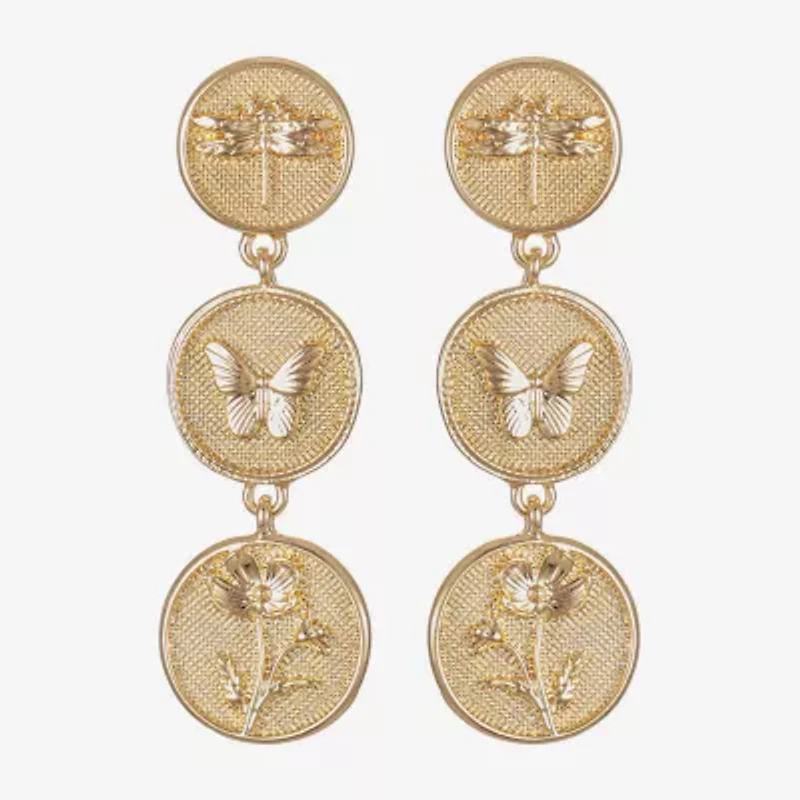 Monet Jewelry Womens Round Hypoallergenic Drop Earrings