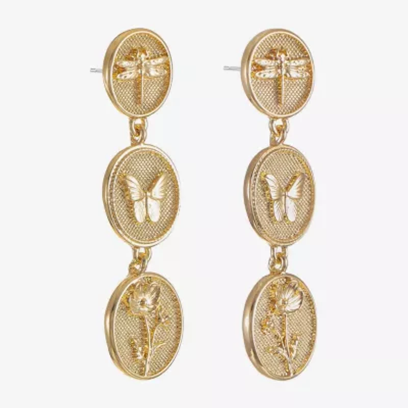 Monet Jewelry Womens Round Hypoallergenic Drop Earrings