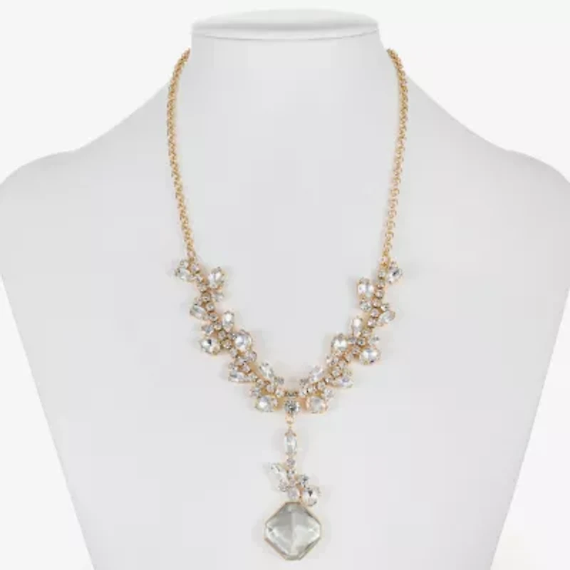 Monet Jewelry Womens Glass 17 Inch Y Necklace