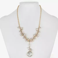 Monet Jewelry Womens Glass 17 Inch Y Necklace