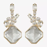 Monet Jewelry Womens Glass Square Hypoallergenic Drop Earrings